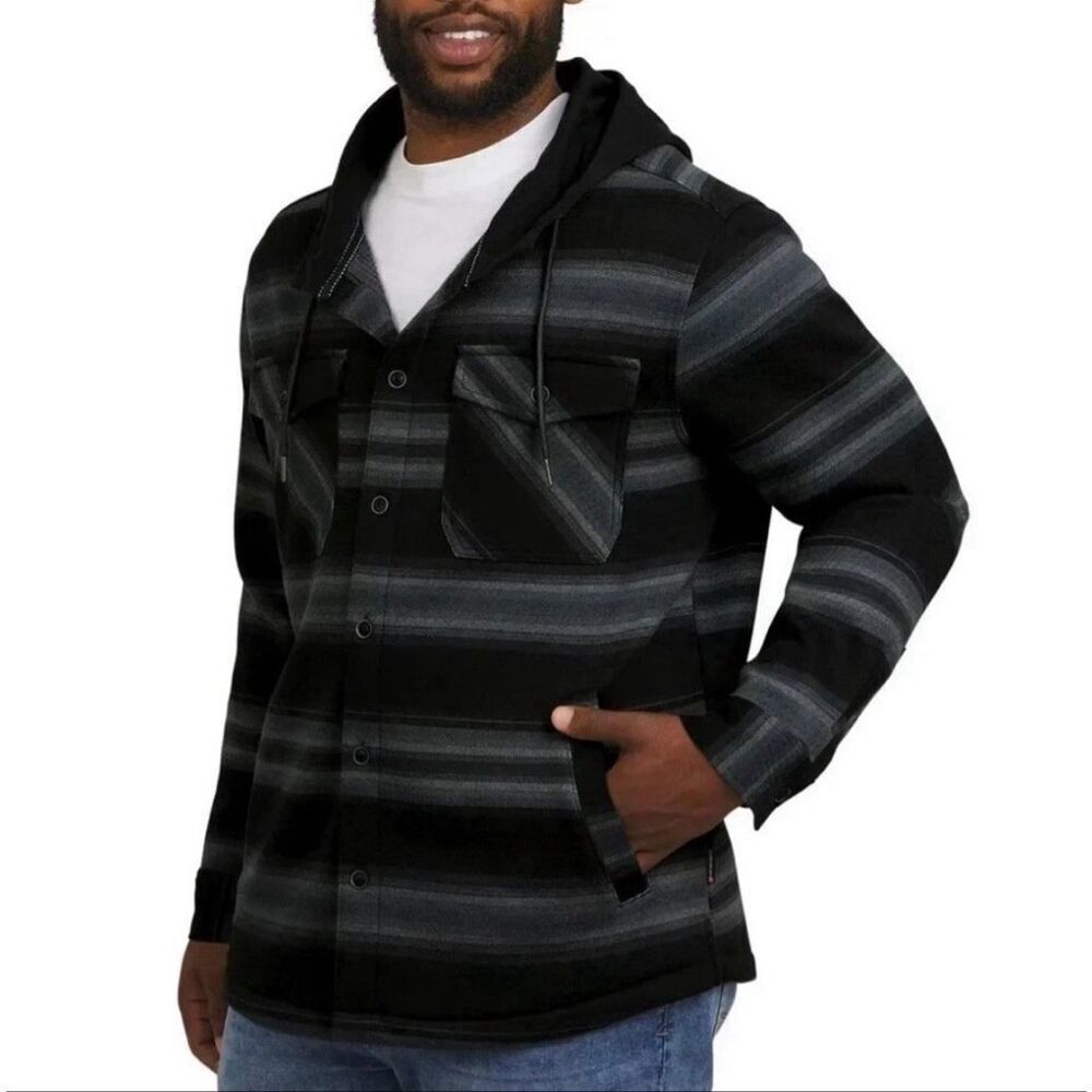 Like NWOT Quiksilver Hooded Flannel Thermal-Lined Shirt Jacket Size Large